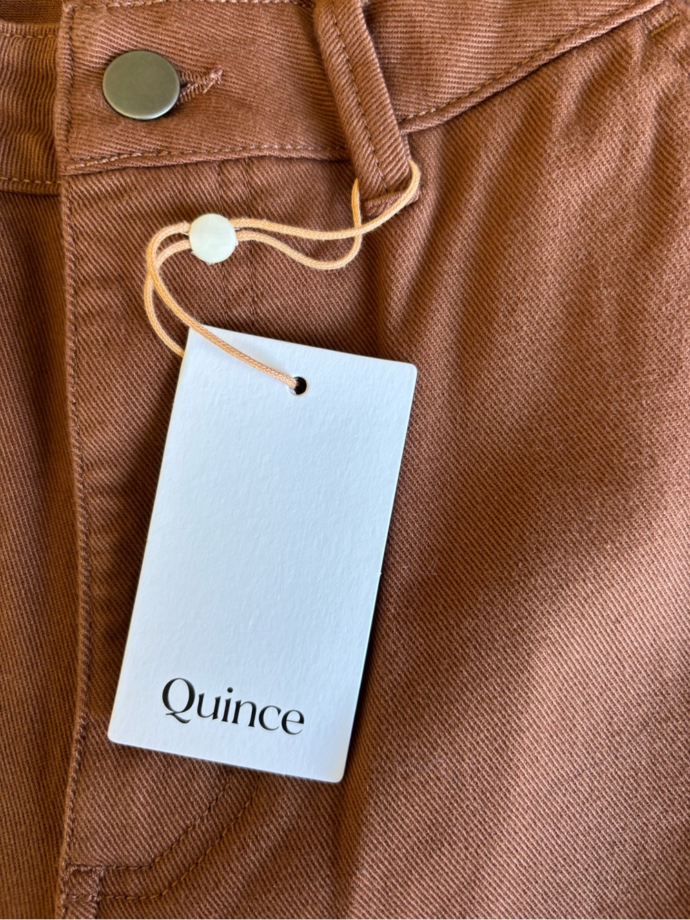 Quince Organic Cotton Twill Cropped Pants Rust Brown Straight Leg Stretch 4 - Picture 5 of 9